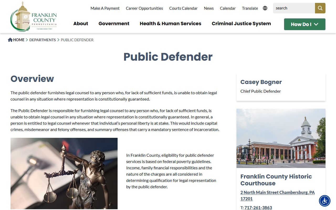 Franklin County criminal court records Public Defender source
