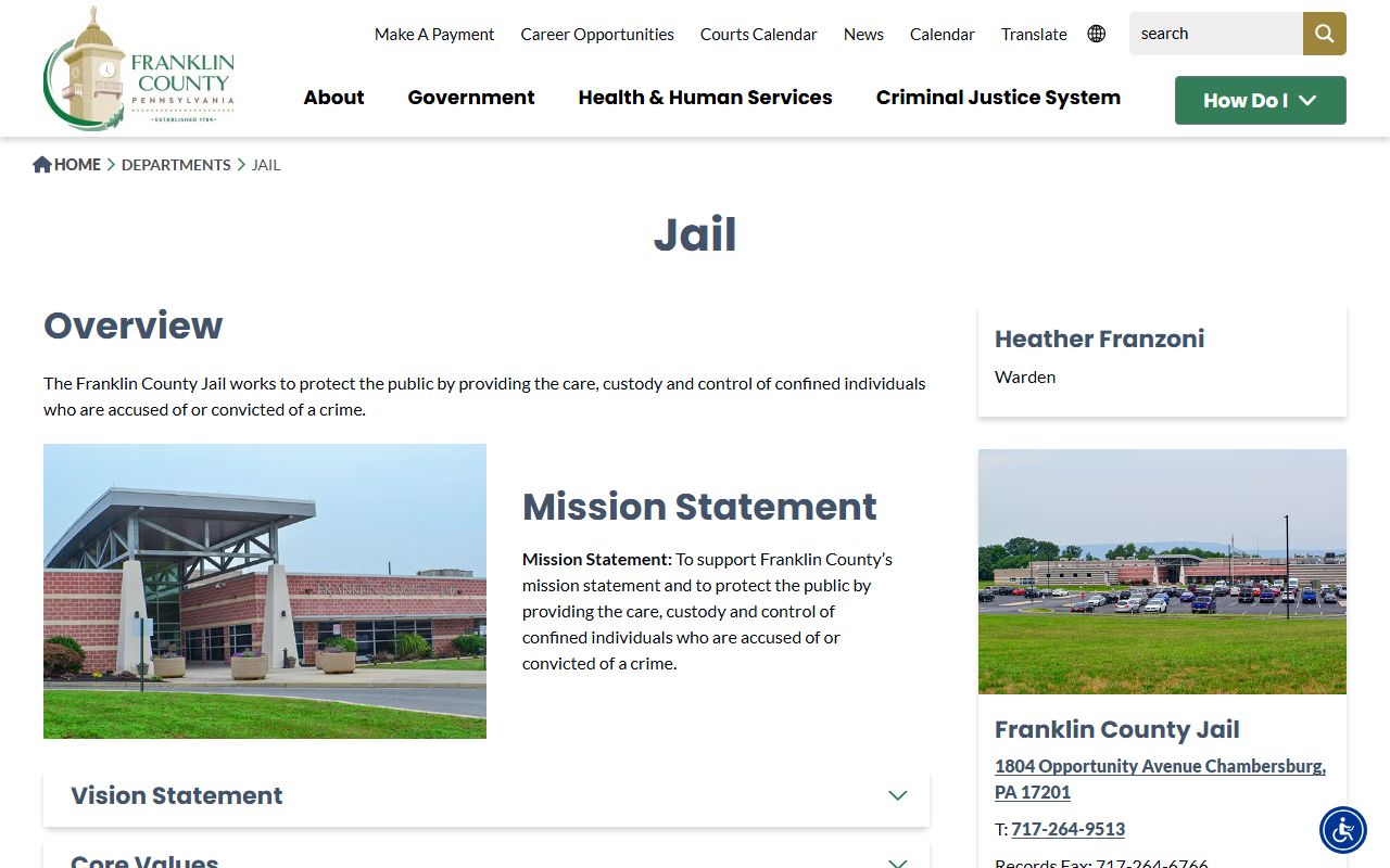 Franklin County inmate records jail department source