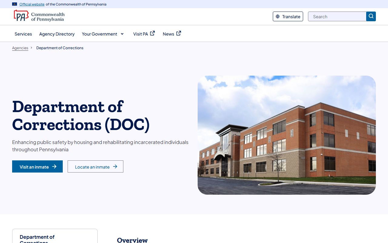 Franklin County inmate records Pennsylvania Department of Corrections source