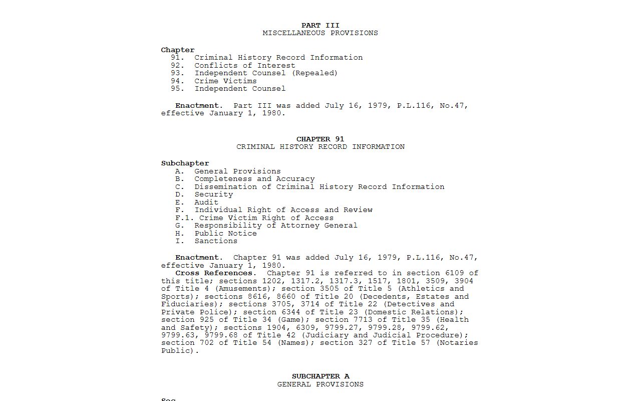 Franklin County probate records 18 Pa.C.S. 9101 reference