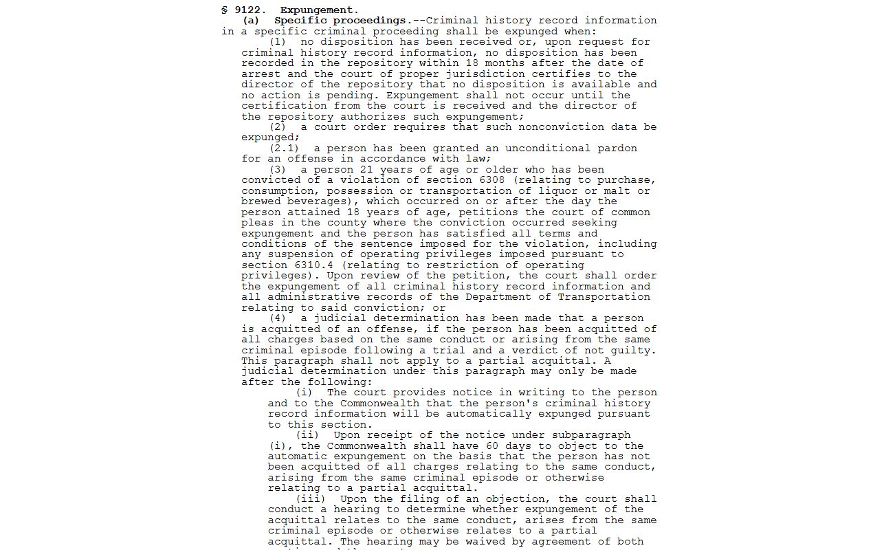 Franklin County warrant records expungement statute source