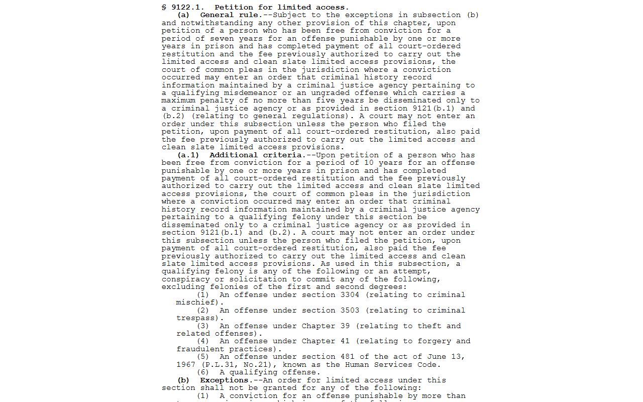 Franklin County warrant records Clean Slate limited access source